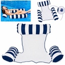 Hamac de Piscine et Plage Gonflable avec Filet – 115 x 105 x 15 cm - Bleu Marine