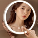 Miroir de Maquillage LED Rechargeable avec Tactile – Rotation 360° Réglable et Ajustable - Blanc