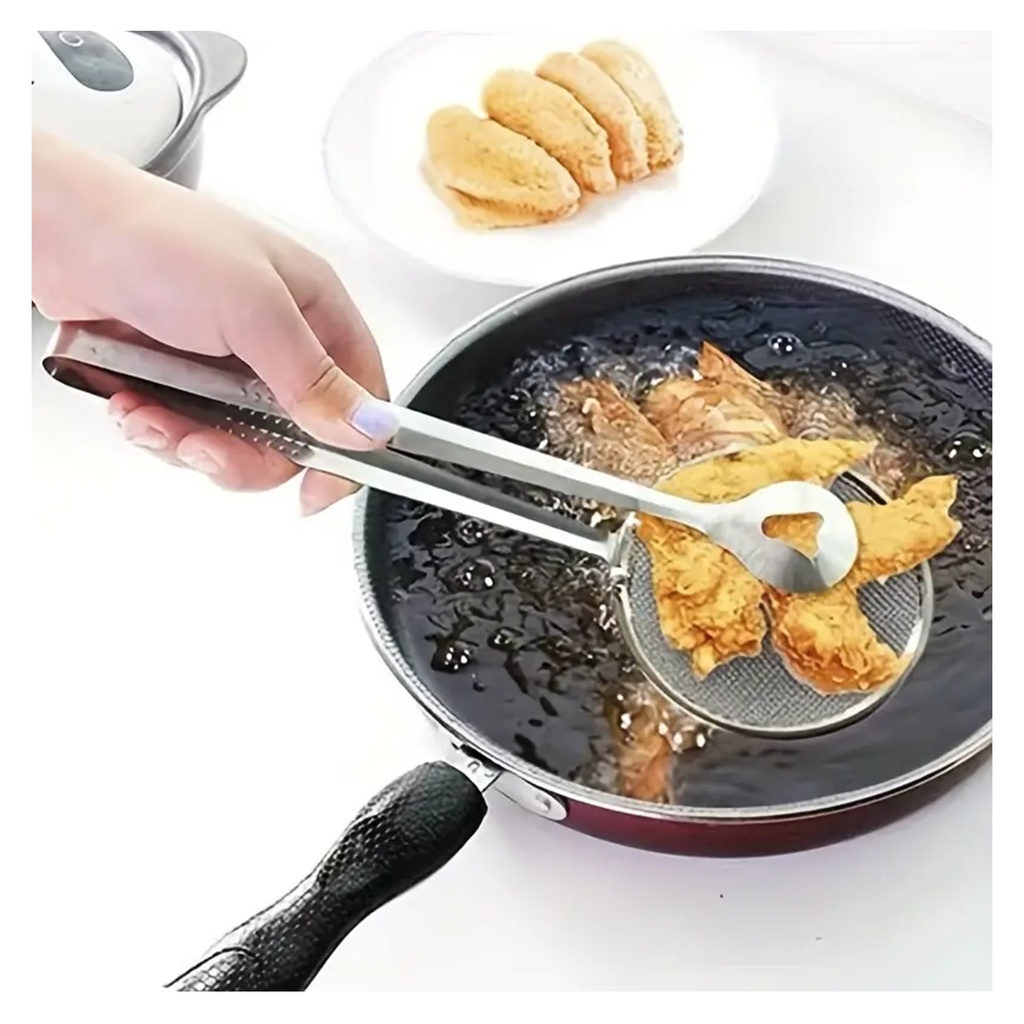 Pince à friture multifonctions en acier inoxydable