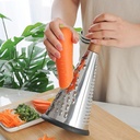 Râpe De Cuisine Forme Cylindrique En Acier Inoxydable avec Manche en Bois