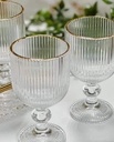 Coffret de 6 Gobelets à Pied Ondulé en Verre