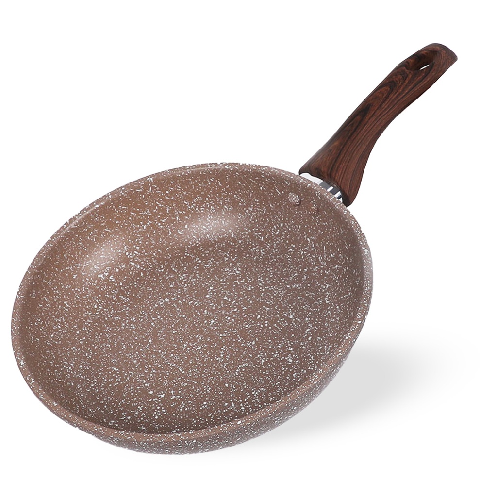Poele sauteuse creuse Granit 22 cm-Marron clair