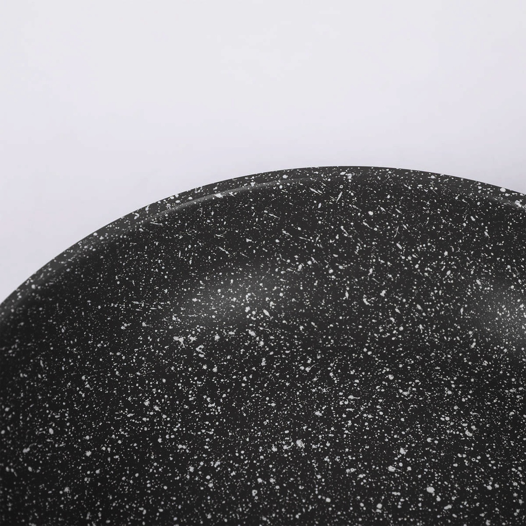 Poele sauteuse creuse Granit 22 cm-Noir