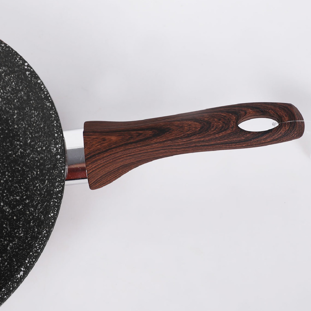 Poele sauteuse creuse Granit 22 cm-Noir