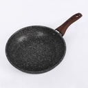 Poele sauteuse creuse Granit 22 cm-Noir