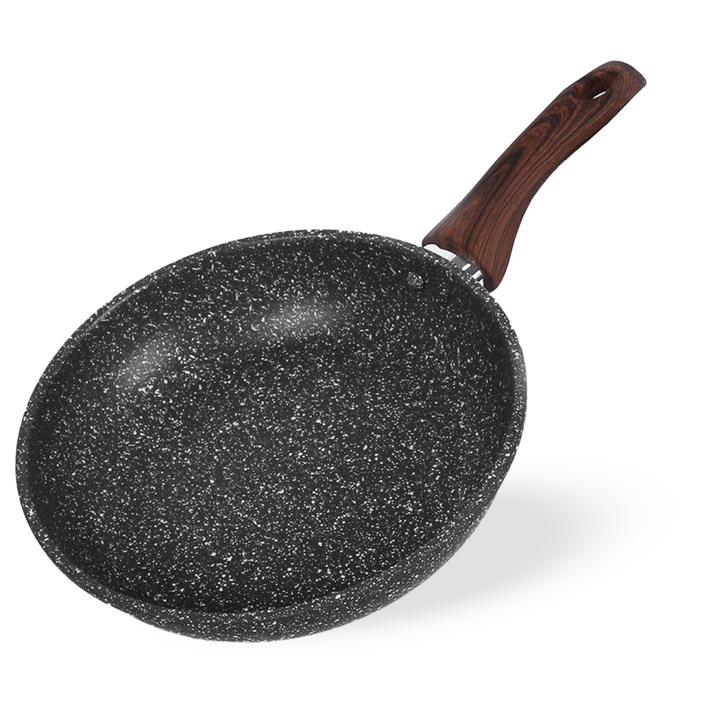 Poele sauteuse creuse Granit 22 cm-Noir