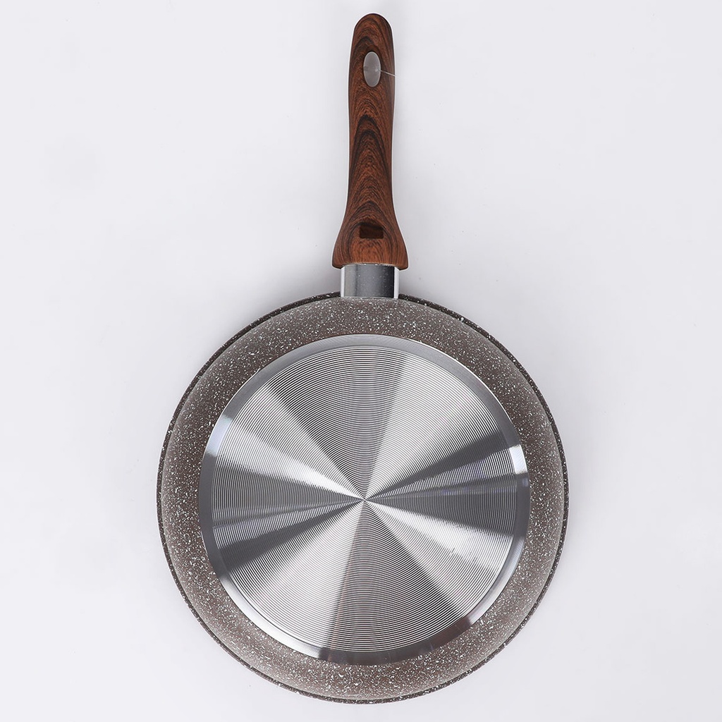 Poele sauteuse creuse Granit 26 cm-Marron clair