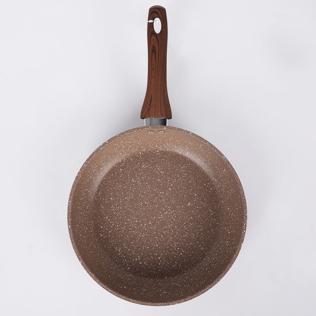 Poele sauteuse creuse Granit 26 cm-Marron clair