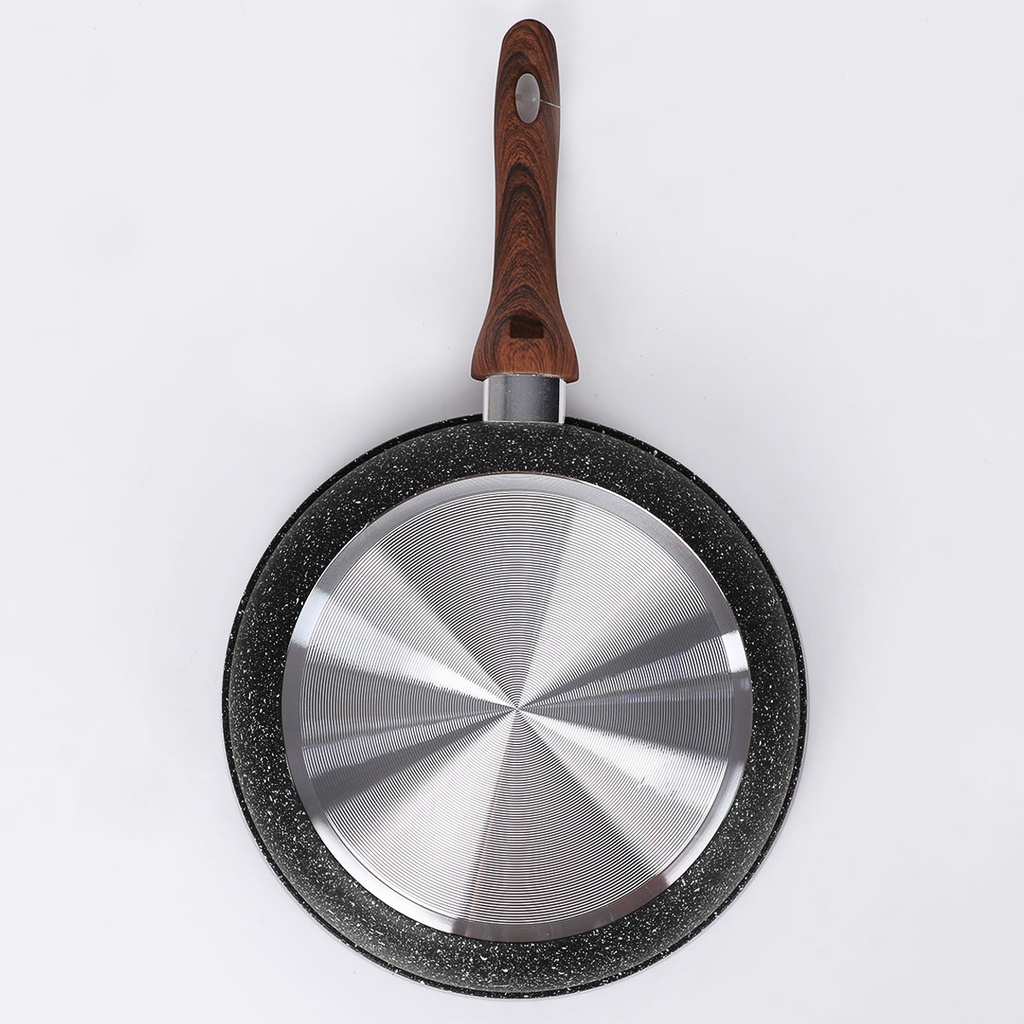Poele sauteuse creuse Granit 26 cm-Noir