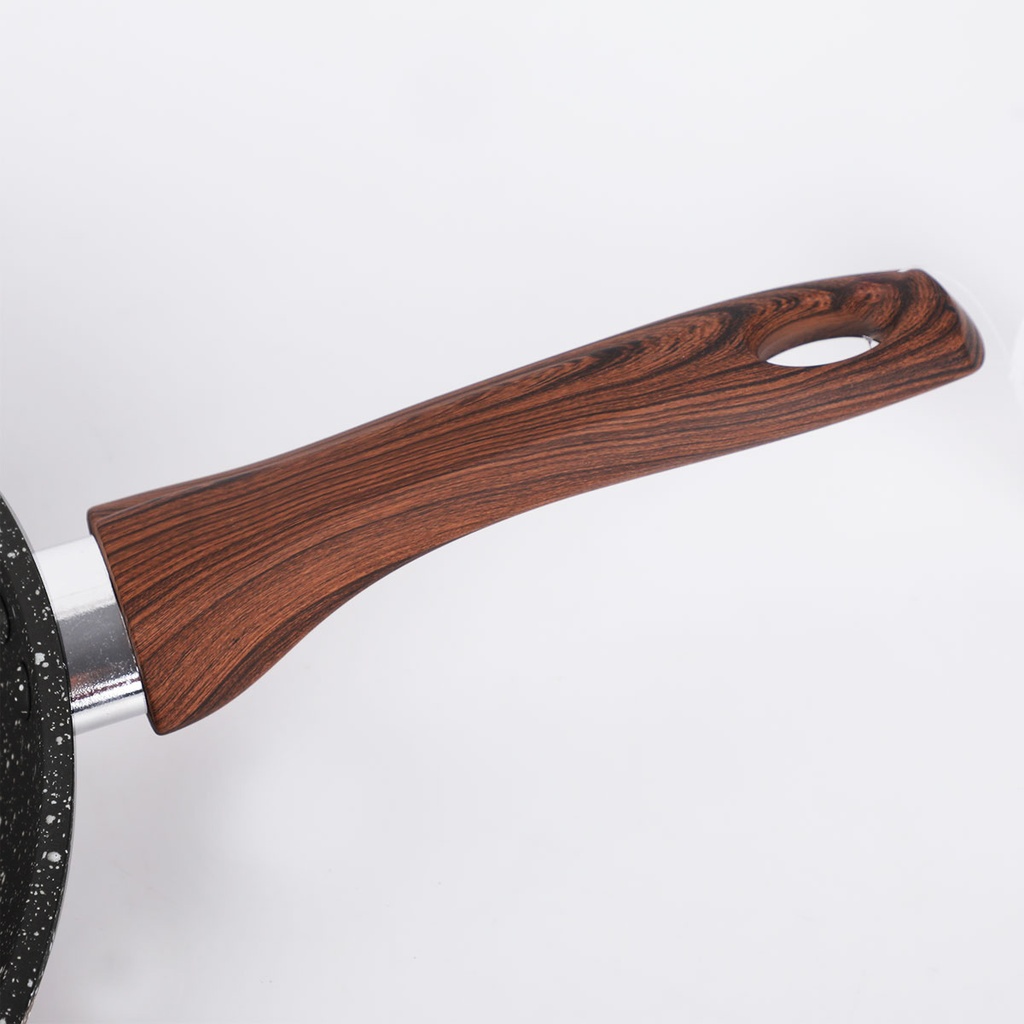 Poele sauteuse creuse Granit 26 cm-Noir