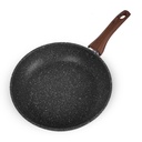Poele sauteuse creuse Granit 26 cm-Noir