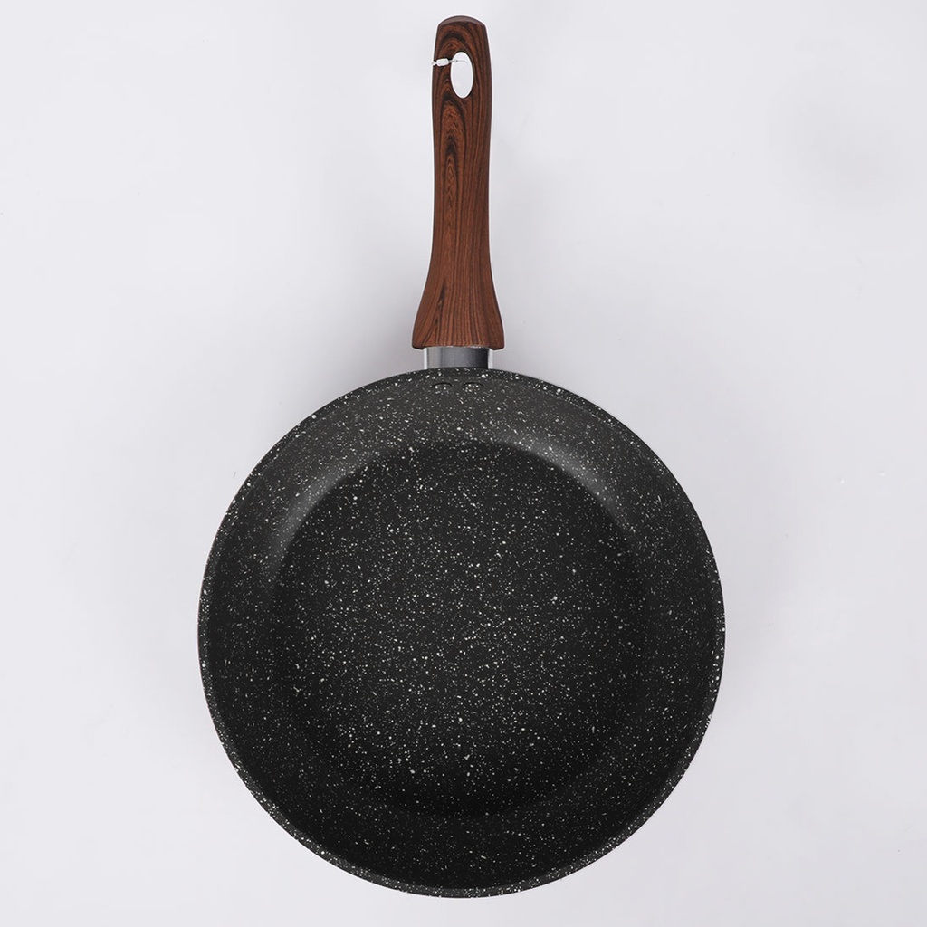 Poele sauteuse creuse Granit 26 cm-Noir