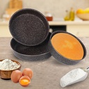 Serie de 3 moules cake et tajine granite haute qualité-Marron