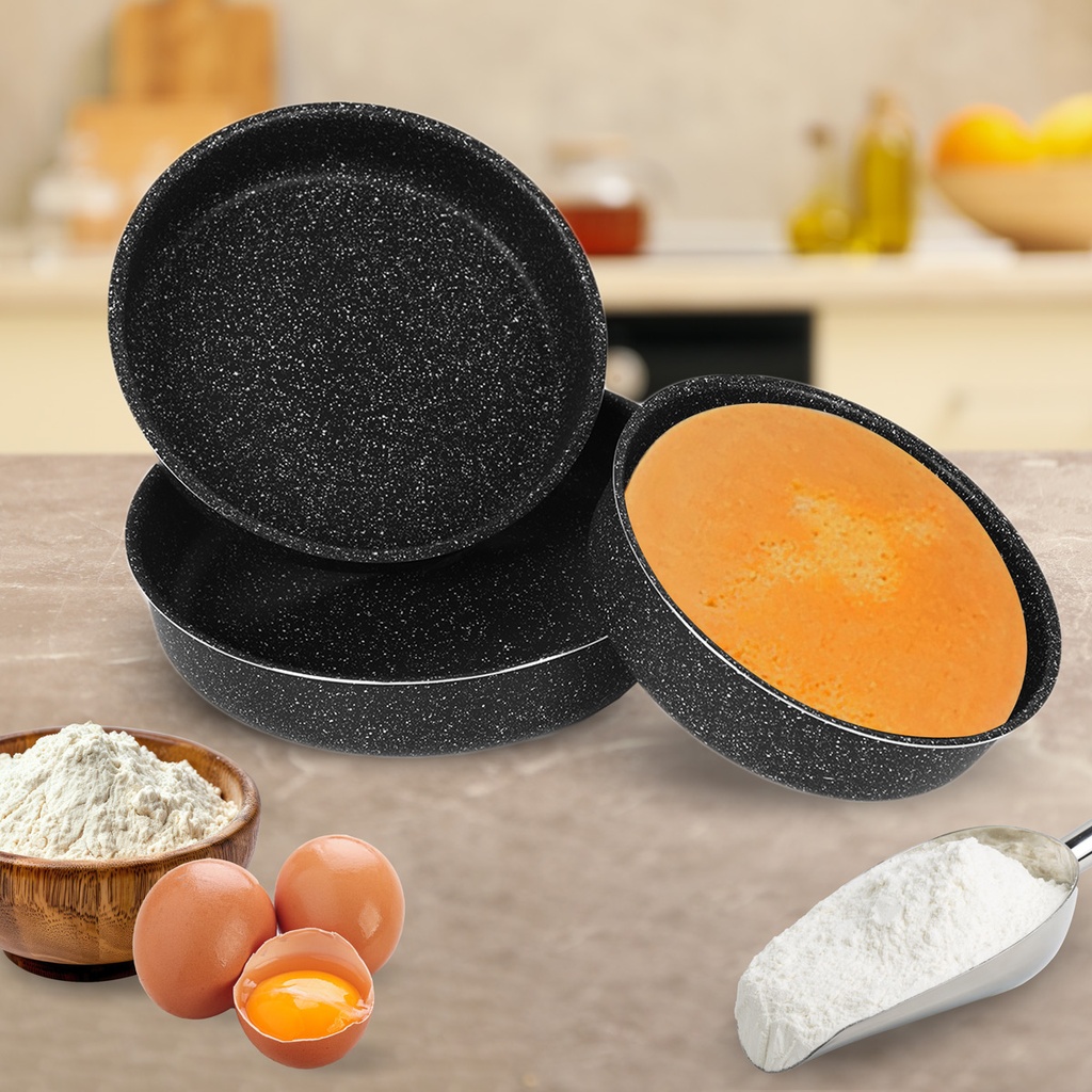 Serie de 3 moules cake et tajine granite haute qualité-Noir