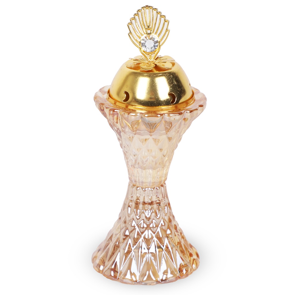 Encensoir À Charbon En verre et Métal Forme Conique Motif  2