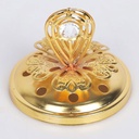 Encensoir À Charbon Métal Doré avec support Motif Perle avec Grand Feuille