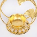 Encensoir À Charbon Métal Doré avec support Motif Perle avec Grand Feuille