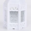 Mini Fanous Lumineux avec Lampe Guirlande Motif Ramadan Karim-Blanc
