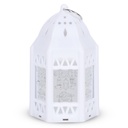 Mini Fanous Lumineux avec Lampe Guirlande Motif Ramadan Karim-Blanc