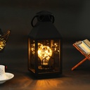 Fanous Lumineux avec Lampe Guirlande Motif Ramadan Karim-Noir