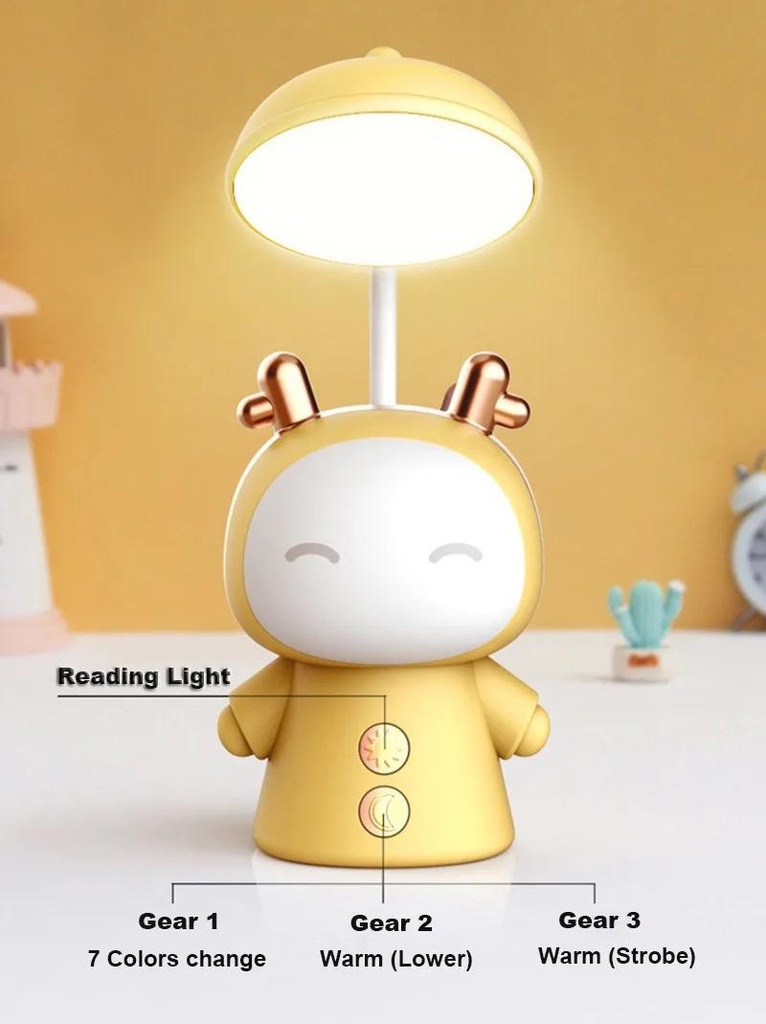 Lampe De Bureau Rechargeable LED Motif cartoon-Jaune