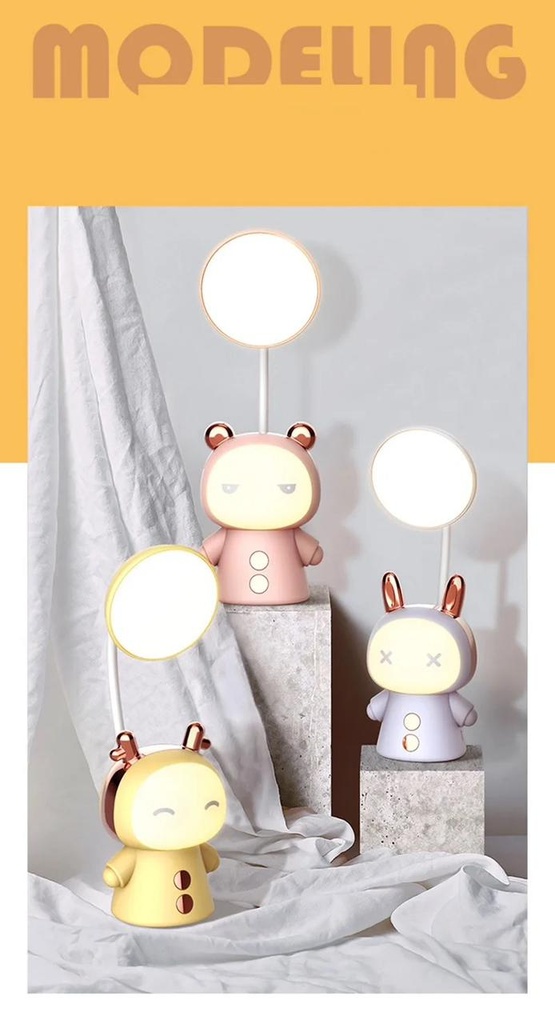 Lampe De Bureau Rechargeable LED Motif cartoon-Jaune