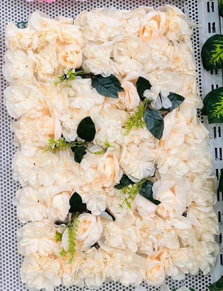 Mur de fleurs artificielles 60 X 40 cm modèle 1-Saumon