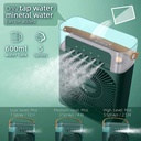 Climatiseur Portable Vert 3 Vitesses Veilleuse LED USB C 600 ml