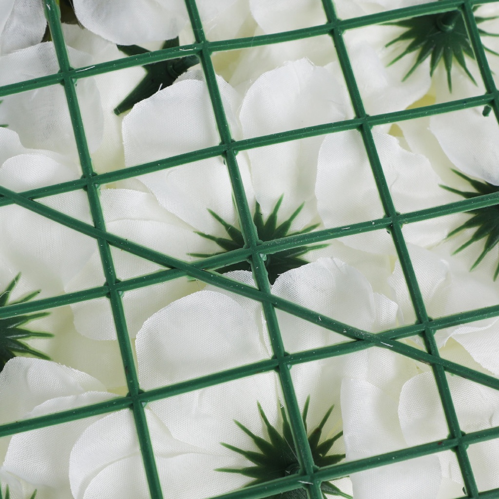 Mur de fleurs artificielles 60 X 40 cm modèle 1-Blanc