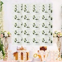 Mur de fleurs artificielles 60 X 40 cm modèle 1-Blanc