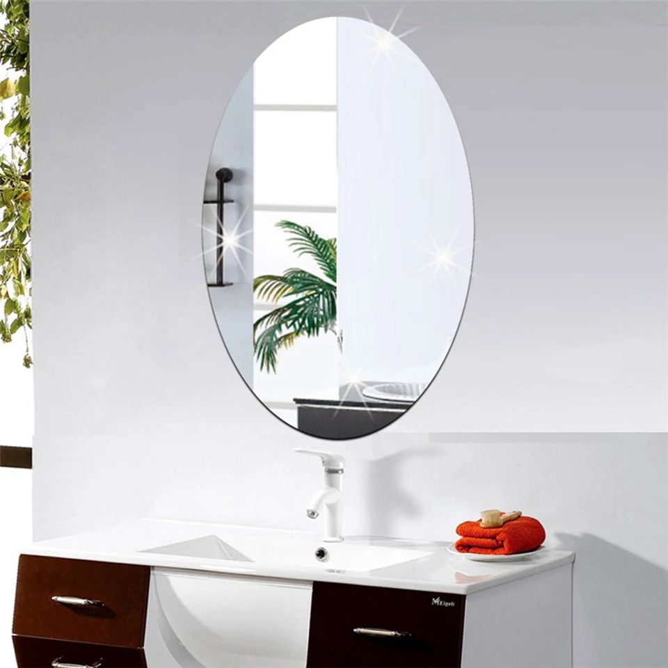 Miroir acrylique autocollant 27x42 cm forme Oval