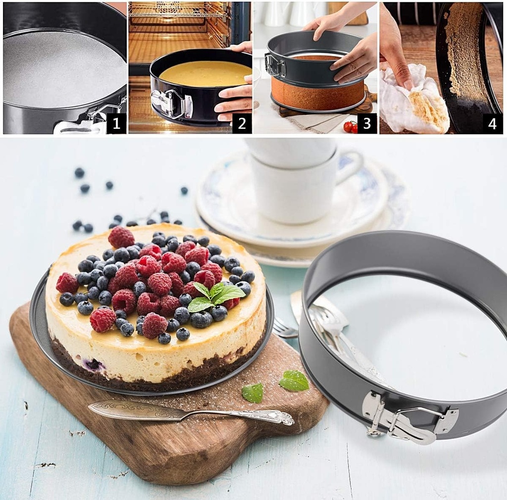 Pack de 3 Moules À Gâteaux et 6 tamis à farine En Acier Inoxydable