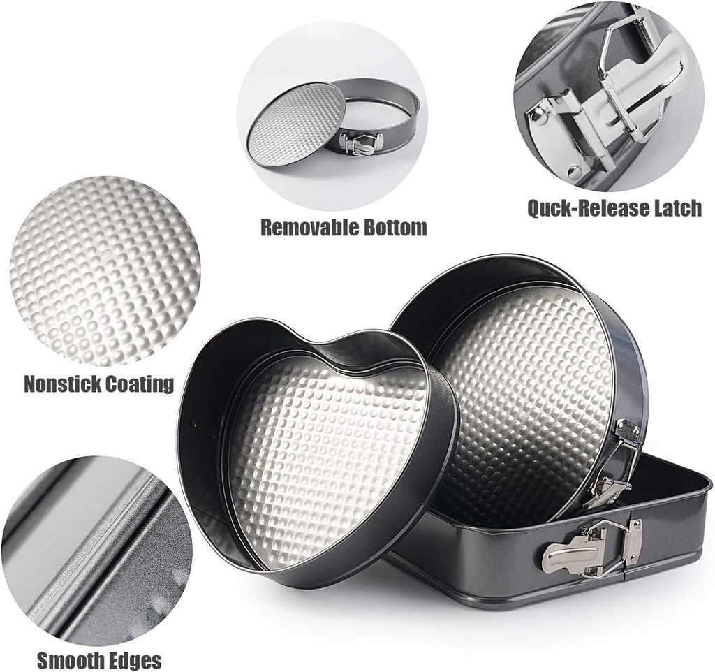 Pack de 3 Moules À Gâteaux et 6 tamis à farine En Acier Inoxydable