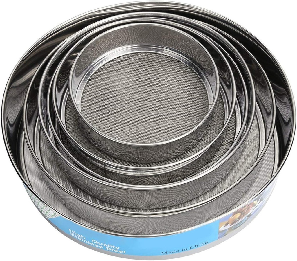 Pack de 3 Moules À Gâteaux et 6 tamis à farine En Acier Inoxydable