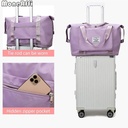 Sac de voyage pliant de grande capacité imperméable à l’eau-Violet clair