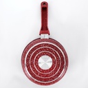 Hascevher Set De 5 Casseroles Granite Rouge