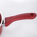 Hascevher Set De 5 Casseroles Granite Rouge