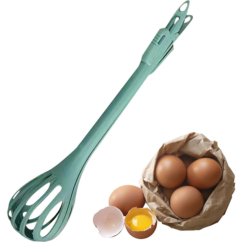fouet à main et pince de cuisine 2 en 1 -Vert