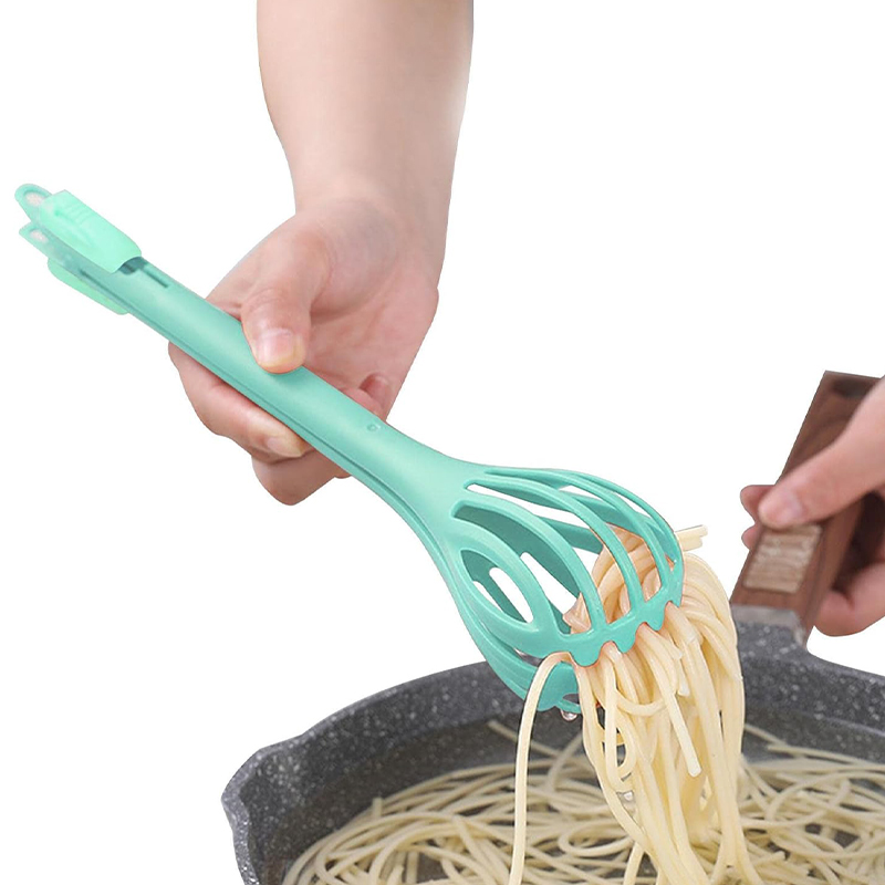 fouet à main et pince de cuisine 2 en 1 -Vert
