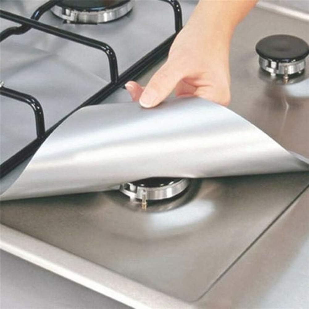 Pack de 4 Couvertures de protection de cuisinière à gaz-Gris