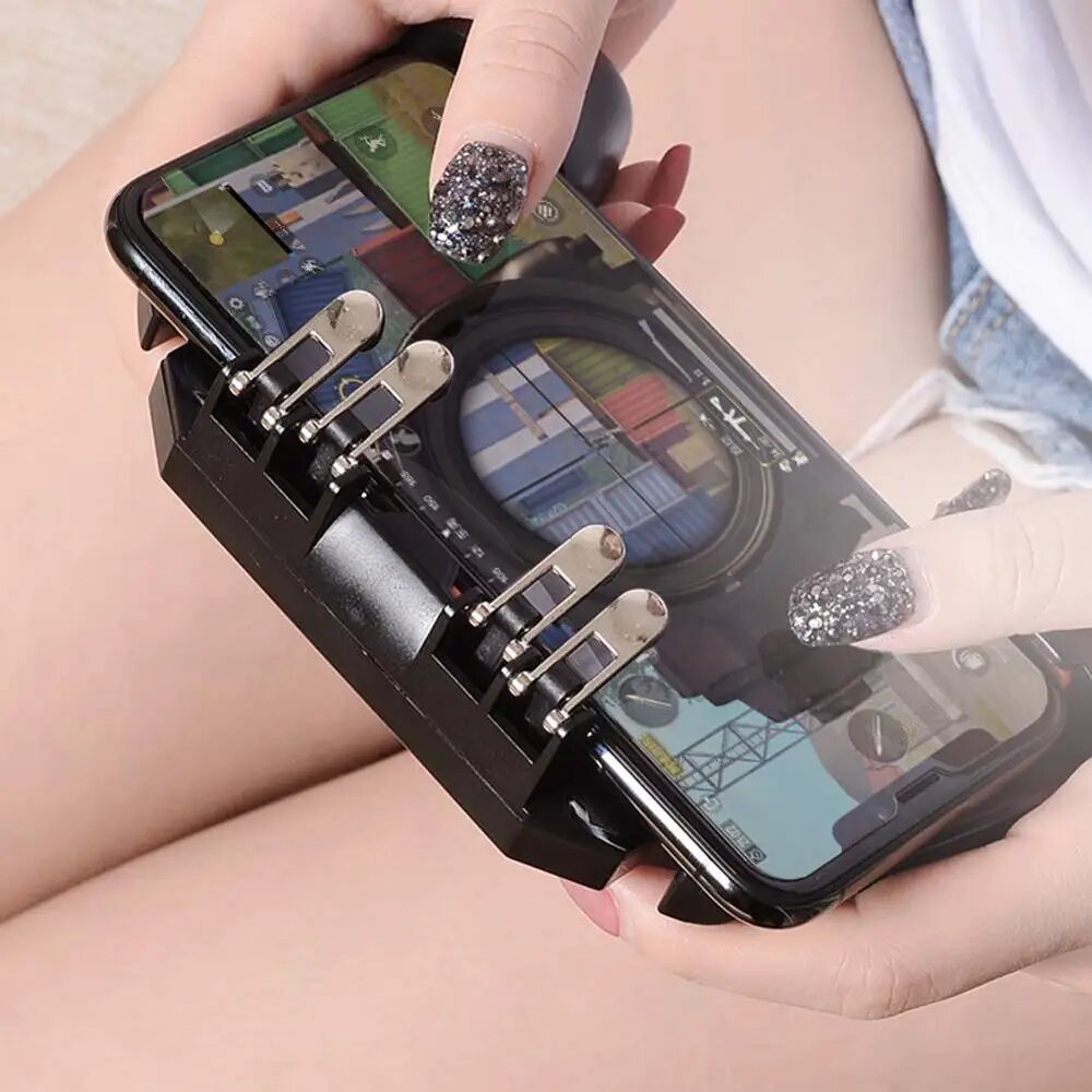 Memo manette de jeu pour téléphone portable avec support réglable et 4 déclencheurs 