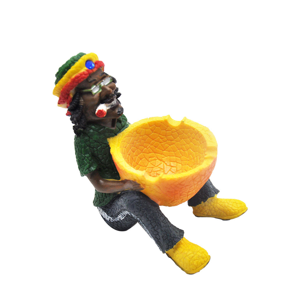 Cendrier Jamaïcain en Résine motif Orange 
