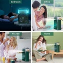 Climatiseur Portable Vert 3 Vitesses Veilleuse LED USB C 600 ml