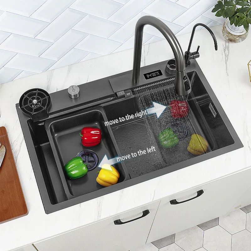 Évier de Luxe Multifonctions de Cuisine en Acier Inoxydable 75x45 cm