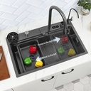 Évier de Luxe Multifonctions de Cuisine en Acier Inoxydable 75x45 cm