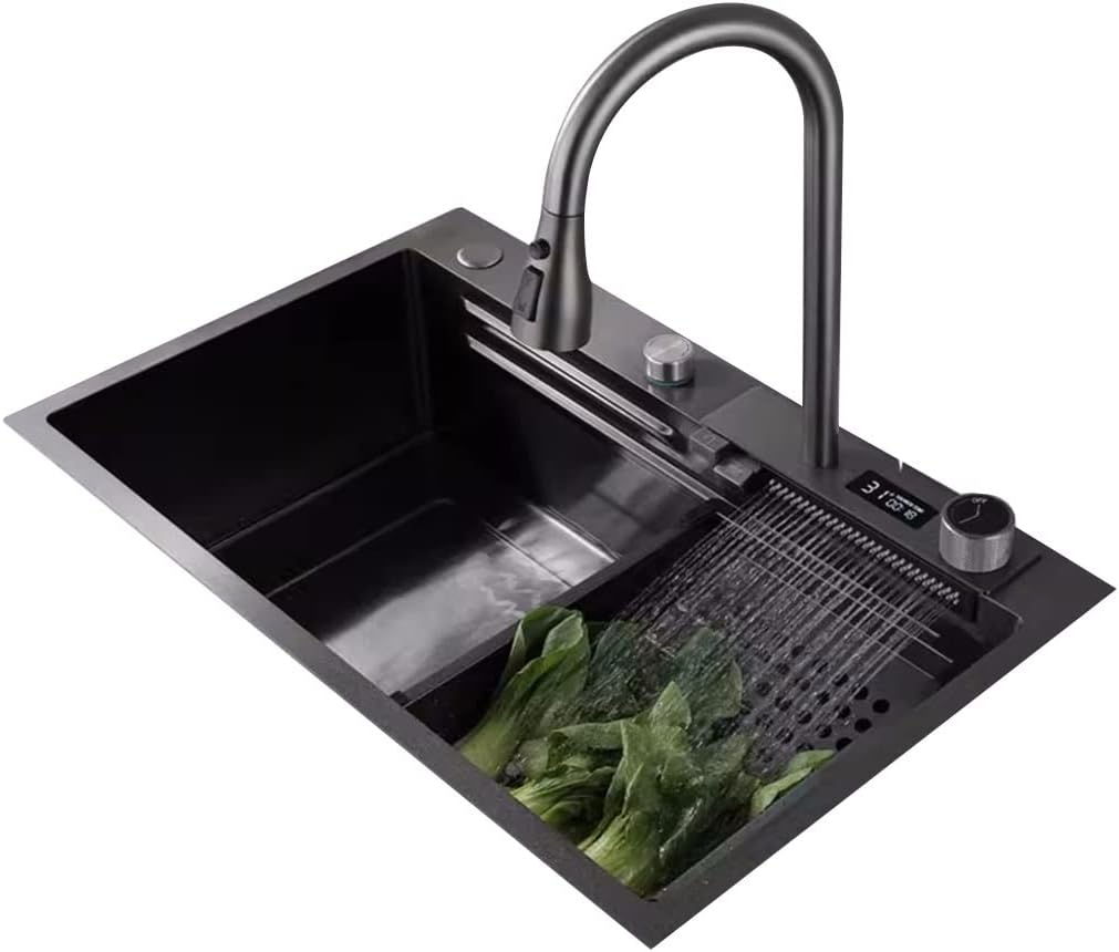 Évier de Luxe Multifonctions de Cuisine en Acier Inoxydable 75x45 cm