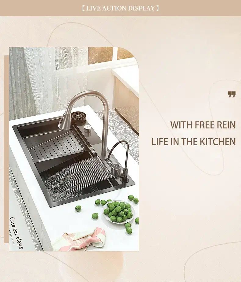 Évier de Luxe Multifonctions de Cuisine en Acier Inoxydable 75x45 cm