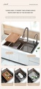 Évier de Luxe Multifonctions de Cuisine en Acier Inoxydable 75x45 cm