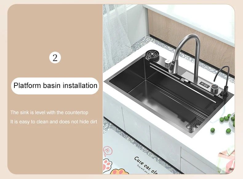 Évier de Luxe Multifonctions de Cuisine en Acier Inoxydable 75x45 cm