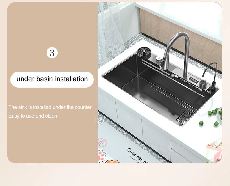 Évier de Luxe Multifonctions de Cuisine en Acier Inoxydable 75x45 cm